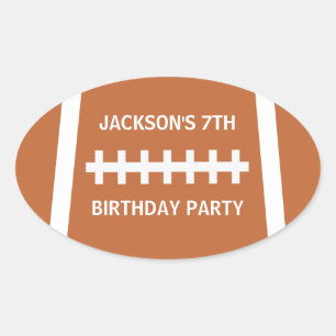 Sticker Ovale Football Joueur Ball Custom Sports Anniversaire