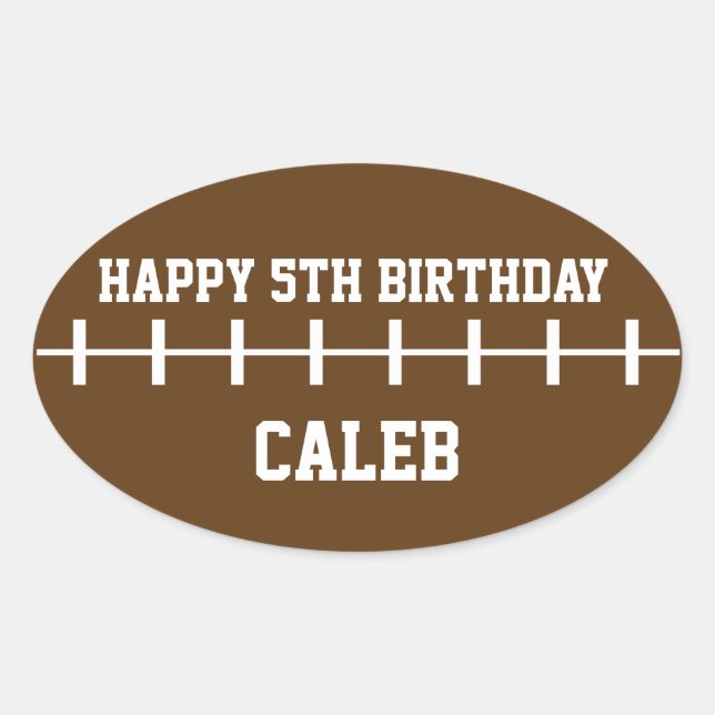 Sticker Ovale Football Sports Anniversaire Fête Favoriser Sticke (Devant)