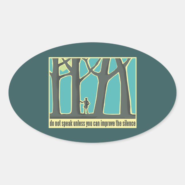 Sticker Ovale Forêts, Arbres, Trekking (Devant)