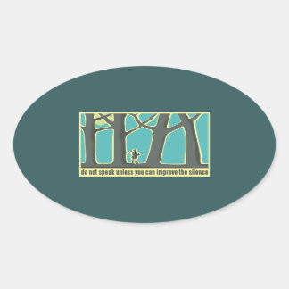 Sticker Ovale Forêts, Arbres, Trekking