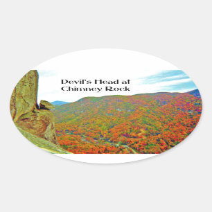 Sticker Ovale Formation de Head Rock sur Chimney Rock
