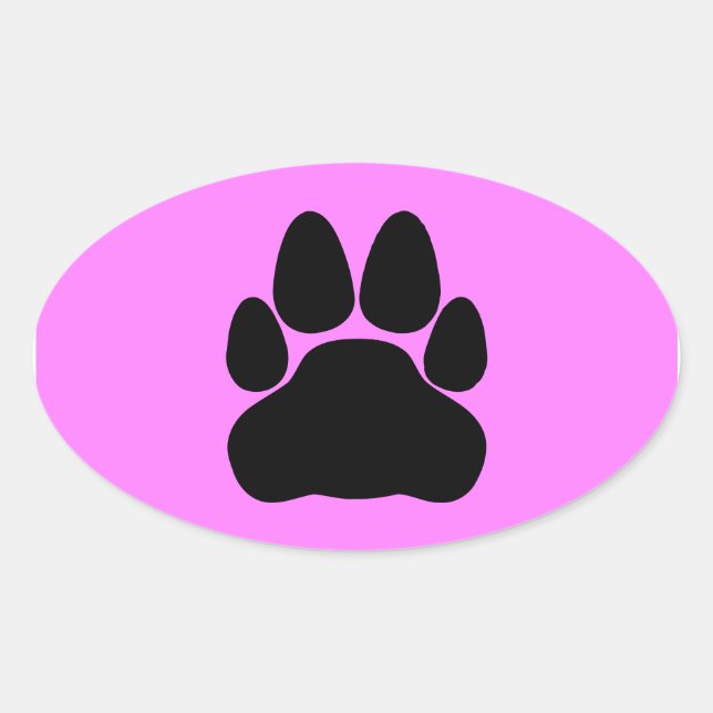 Sticker Ovale Forme Empreinte de patte de chat noir (Devant)