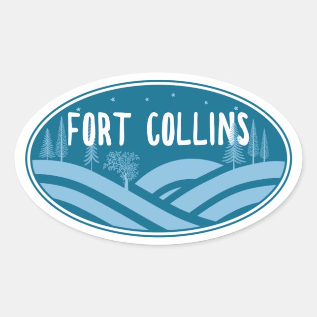 Sticker Ovale Fort Collins Colorado Extérieur (Devant)