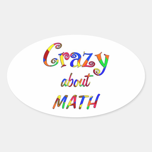 Sticker Ovale Fou des maths (Devant)