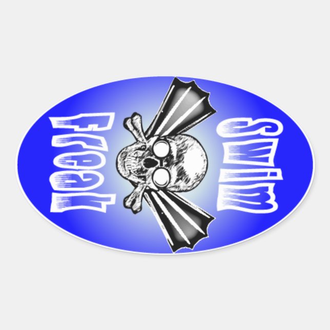 Sticker ovale Freak Swim (Devant)