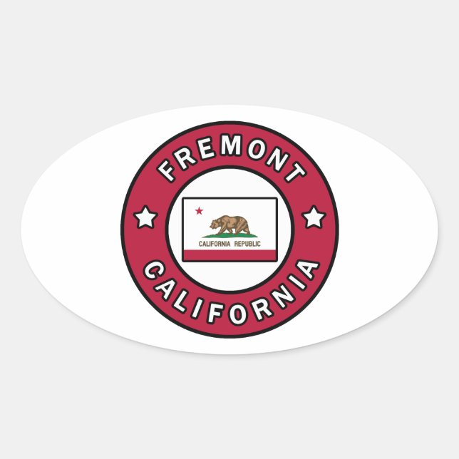 Sticker Ovale Fremont Californie (Devant)