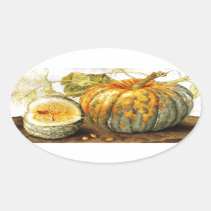 STICKER OVALE FRUITS DE SAISON / CITROUILLE