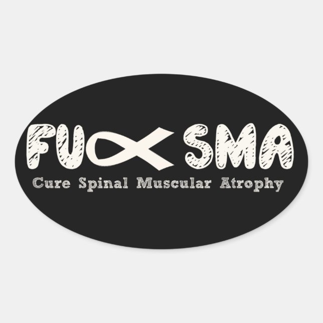 Sticker Ovale Fu SMA Sensibilisation au ruban crème (Devant)