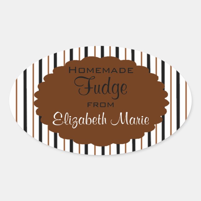 Sticker Ovale Fudge fait maison (Devant)