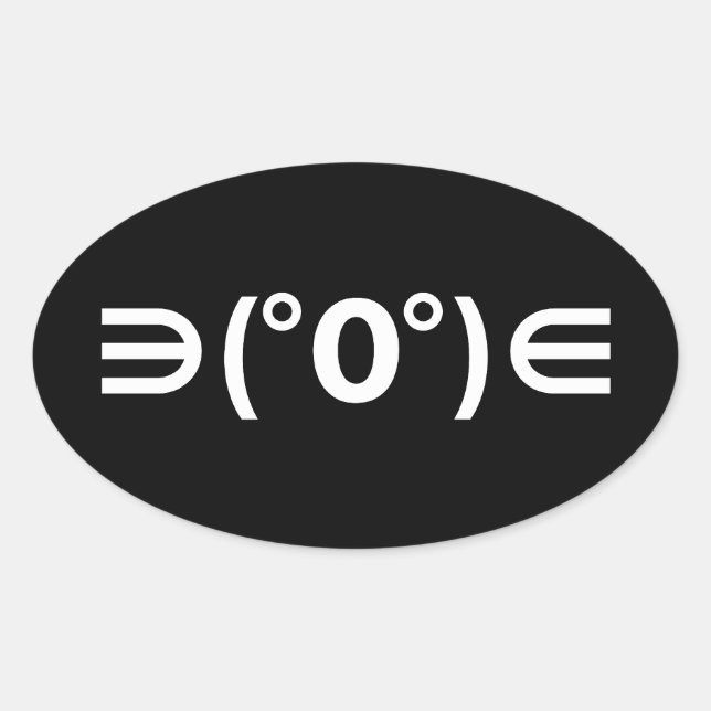 Sticker Ovale Fugu Kaomoji Emoticon japonais (Devant)