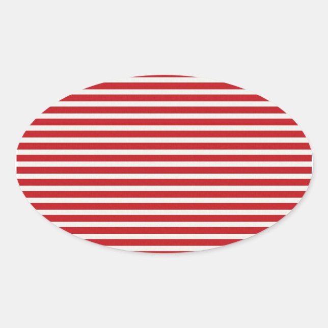 Sticker Ovale Fun Noël Nautique Rouge blanc rayures Motif (Devant)
