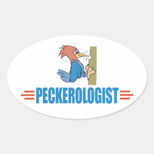 Sticker Ovale Funny Oiseau Pic