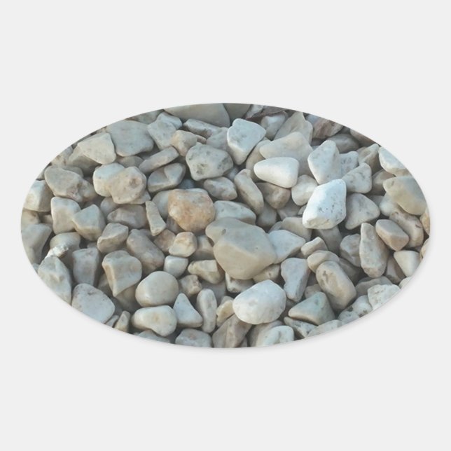 Sticker Ovale Galets sur Beach Stone Photographie (Devant)