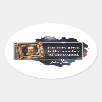 Sticker Ovale Galileo Galilei Grand nombre de la stupide