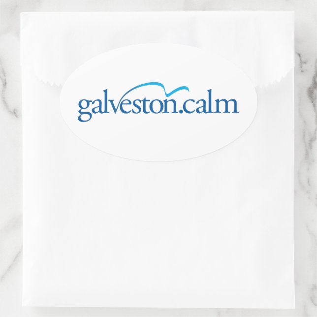 Sticker Ovale Galveston.calm : Galveston Island, Texas (Sac)