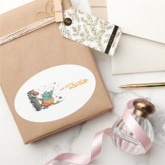 Sticker Ovale Gatito Travieso