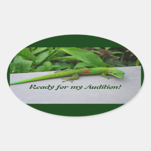 Sticker Ovale Gecko Gold Dust Day - Audition et obtenir quelques