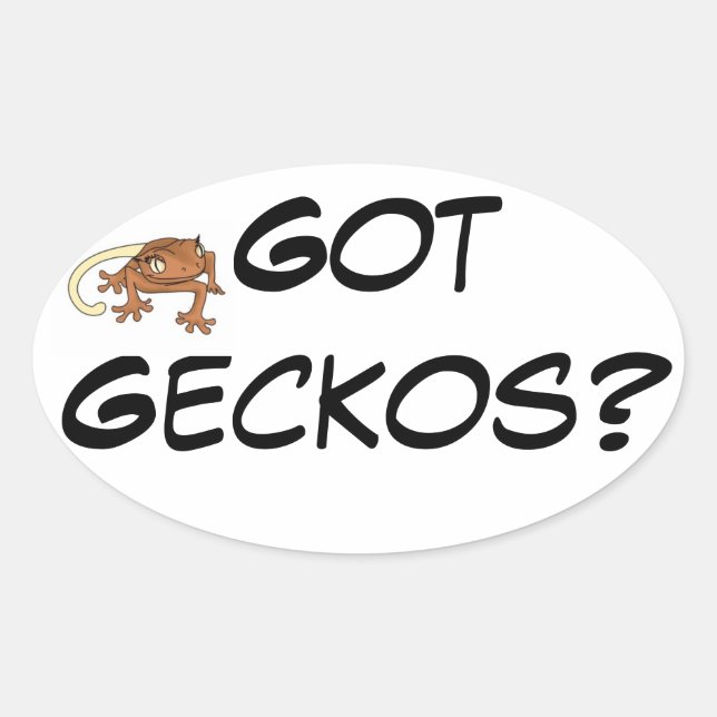 Sticker Ovale Geckos avec image Gecko (Devant)