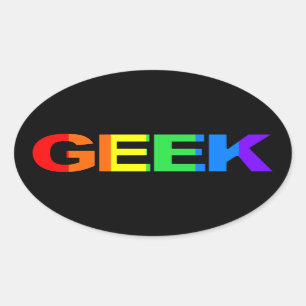 Sticker Ovale Geeky et pédé As
