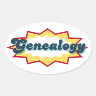 Sticker Ovale Genealogy Sticker, comic book pop design