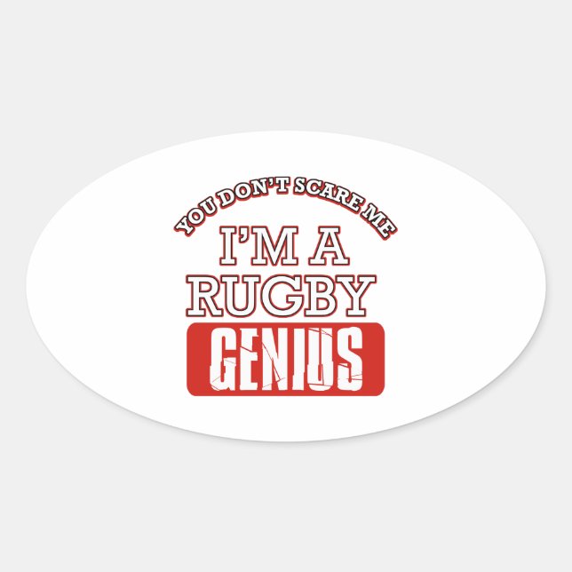 Sticker Ovale génie du rugby (Devant)