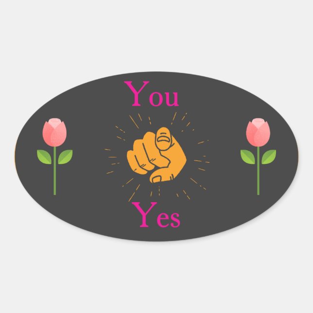 Sticker Ovale  geometric sticker, pink green sticker, modern pat (Devant)