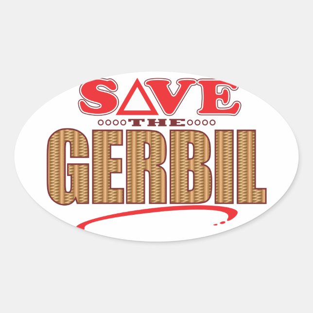 Sticker Ovale Gerbil Save (Devant)