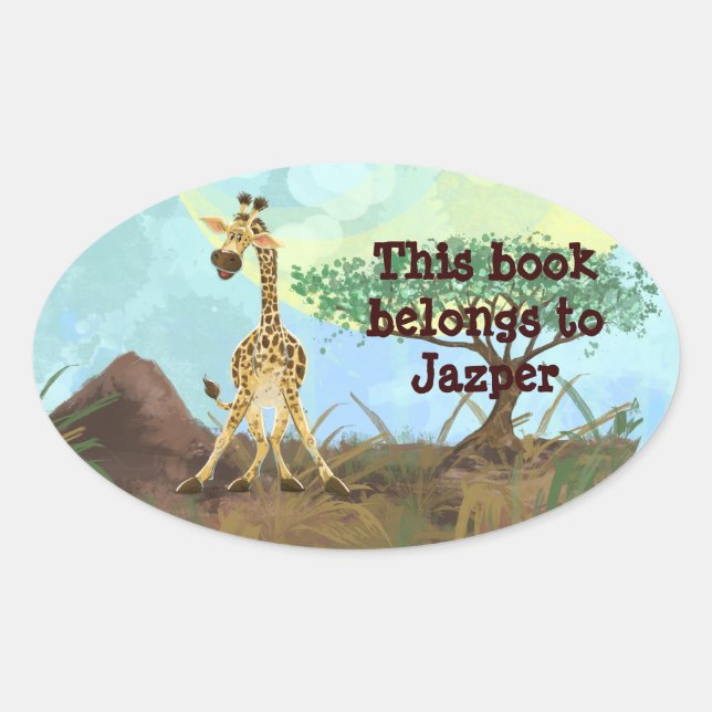 Sticker Ovale Giraffe de la Parade Animale (Devant)