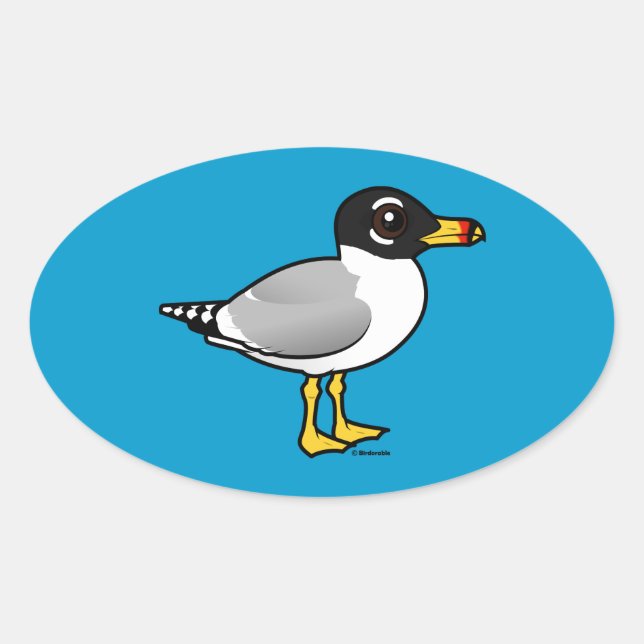 Sticker Ovale Goéland de Pallas (Devant)