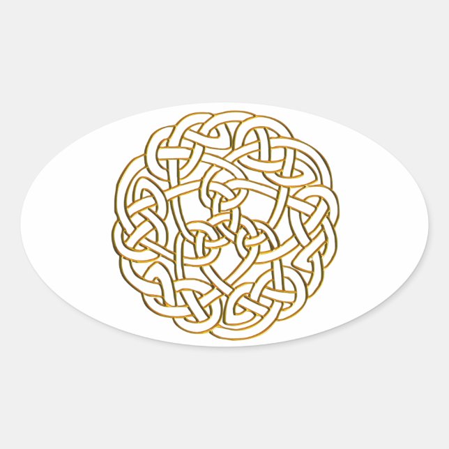 Sticker Ovale Golden Celtic Knot (Devant)
