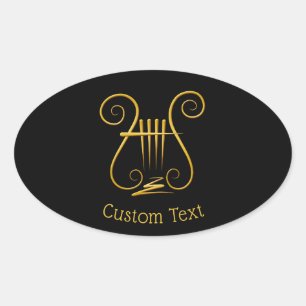 Sticker Ovale Golden lyre