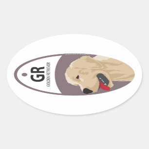 Sticker Ovale Golden Retriever 1