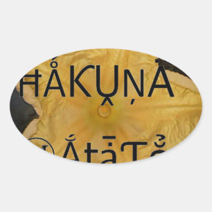 Sticker Ovale Golden Star Hakuna Matata
