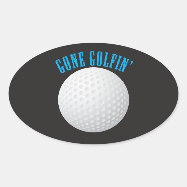 Sticker Ovale Golf ⛳ Golf 🎁 Golf Ball Golfer (Devant)