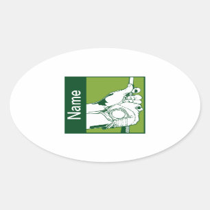 Sticker Ovale Golfeur personnalisé