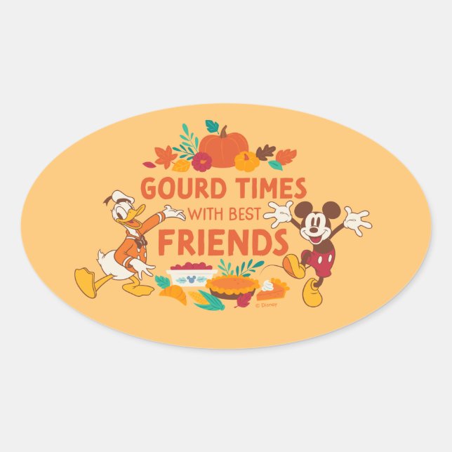 Sticker Ovale Gourd Times avec Donald et Mickey (Devant)
