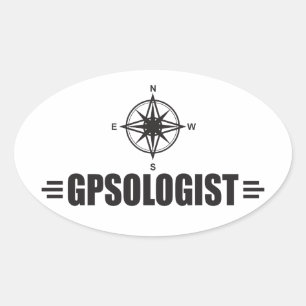 Sticker Ovale GPS amusant