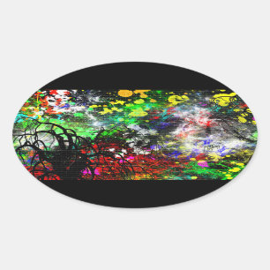 Sticker Ovale Graffiti Brick Wall