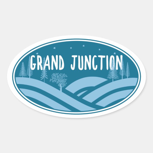 Sticker Ovale Grand Junction Colorado Extérieur (Devant)