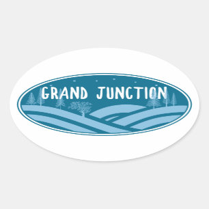 Sticker Ovale Grand Junction Colorado Extérieur