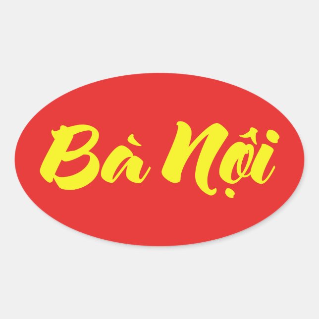 Sticker Ovale Grand-mère vietnamienne (paternelle) - Bà Noi (Devant)