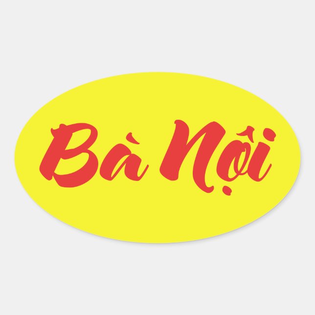 Sticker Ovale Grand-mère vietnamienne (paternelle) - Bà Noi (Devant)