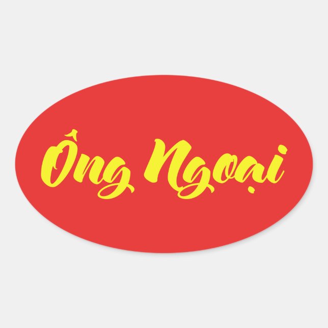 Sticker Ovale Grand-père vietnamien (maternel) - Ông Ngobao (Devant)