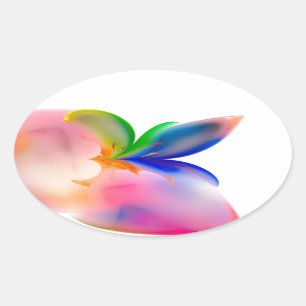 Sticker Ovale Grande boîte-cadeau d'arc