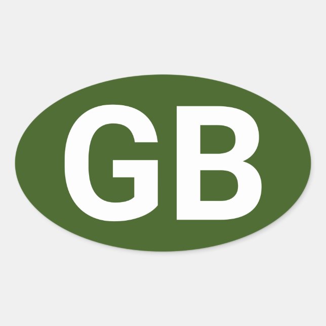 Sticker Ovale Grande-Bretagne Euro/ Vert (Devant)