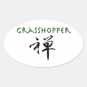 Sticker Ovale Grasshopper avec le symbole "Zen"