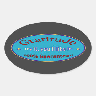 Sticker Ovale Gratitude 100% garanti