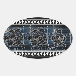 Sticker Ovale Greek Black Figure