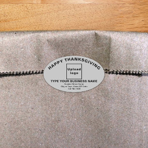 Sticker ovale gris de Thanksgiving