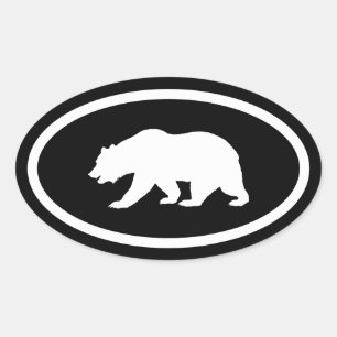 Sticker Ovale Grizzly Bear